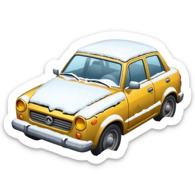 Car in a ditch in the snow sticker