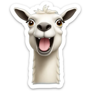 Happy spitting Lama sticker