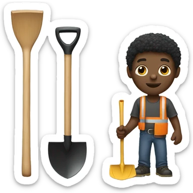Black man with shovel sticker