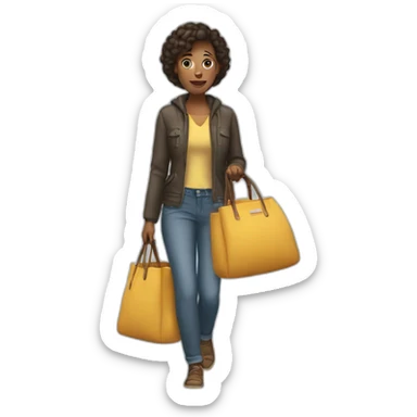 woman carries a bag sticker