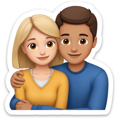 romantic love, romantic couple sitting together sticker