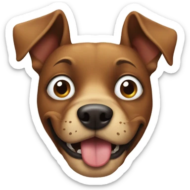 The funny dog head sticker