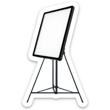 modern LED panel on a stand, professional studio light, clean and vibrant sticker