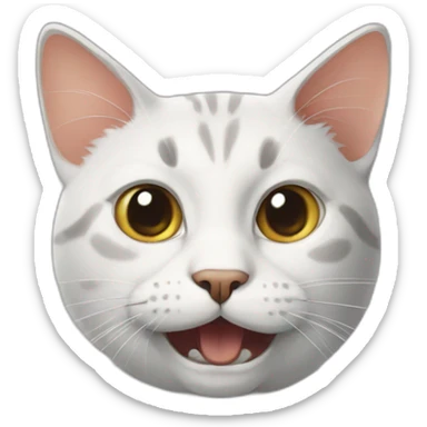 extremely silly and dumb looking cat sticker