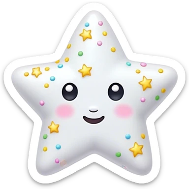 little pure white and cute star with shining sprinkles sticker