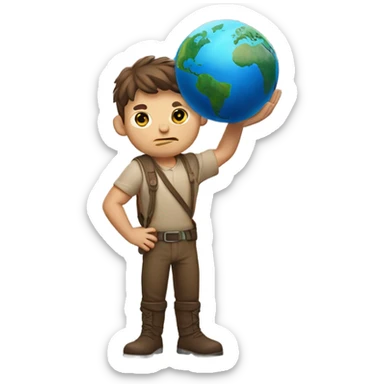Josh Allen holding earth like atlas sticker