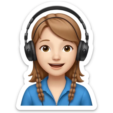 Gonemili Grace, micro qui chante avec casque au oreille sticker