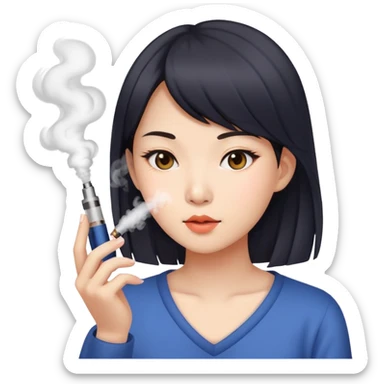 Asian girl vaping    sticker
