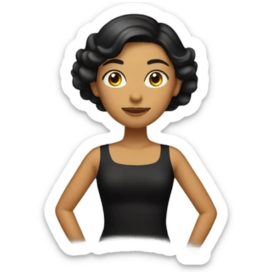 Chica morena vestido negro sticker