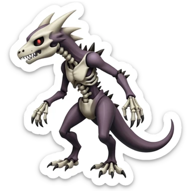 Shiny Badass Edgy Dark Evil Spectral Dusky Spooky Skeletal Cool Hot Stylish Handsome Duskull-Marowak-Darkrai-Fakémon-fusion (full body) sticker