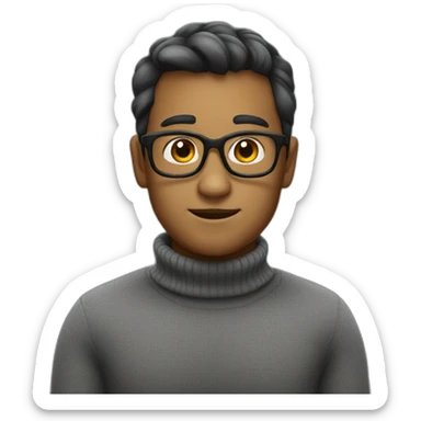 Nerd with gray turtleneck  sticker