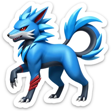 Futuristic Modern Zeraora-Palkia-Zoroark-fusion sticker