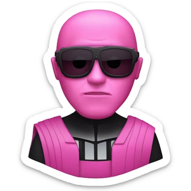darth vader in pink suit and glasses with svaroski sticker