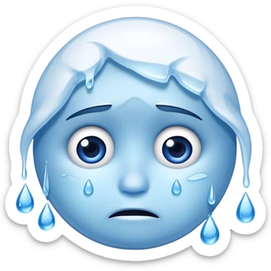 Frozen icy sad face iOs emoji sticker