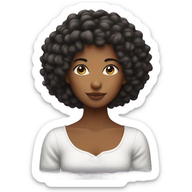 fille métissée avec cheveux bouclés noir sticker