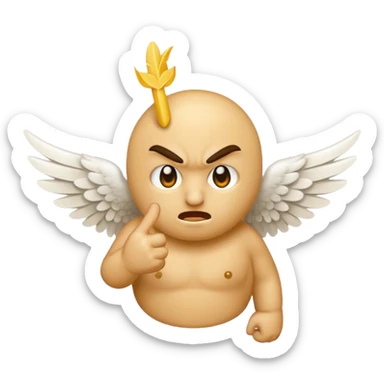 Make the angry emoji flicking off wings sticker