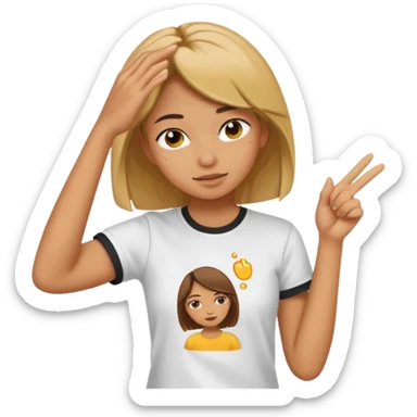 a girl dabbing sticker