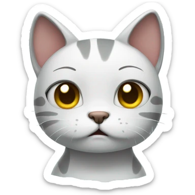 Crying cat under the shower sticker