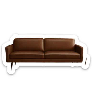 Brown leather mid century-modern couch from WestElm sticker