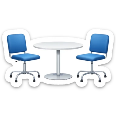 table and three office blue chairs sticker