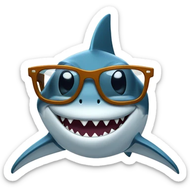 Shark with cool glasses sticker
