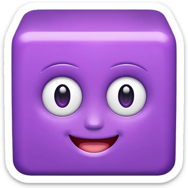 purple cube face cute sticker