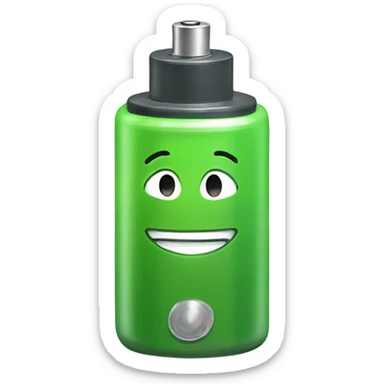Little bit Smiling Green battery  sticker