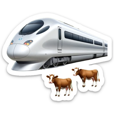 A french high speed train crossovered with a cow sticker