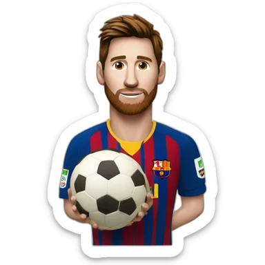 Messi couleur de peau blanche avec son ballon d or sticker