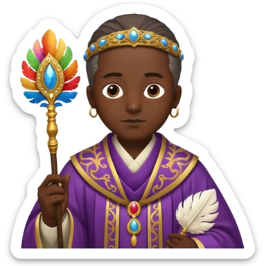 Ancient  mpriests with Feather Fan sticker