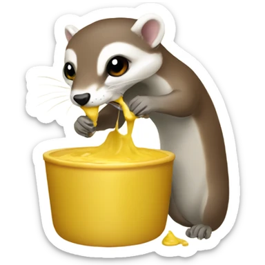 weasel drinking mustard sticker
