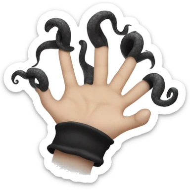 hand with black tentacles sticker