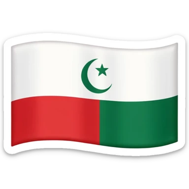  a horizontal tricolor of green, white, and red. The green stripe features the Shahada (Islamic declaration of faith) in white Arabic script sticker