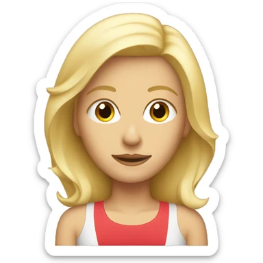 blonde Caucasian woman sitting on couch sticker