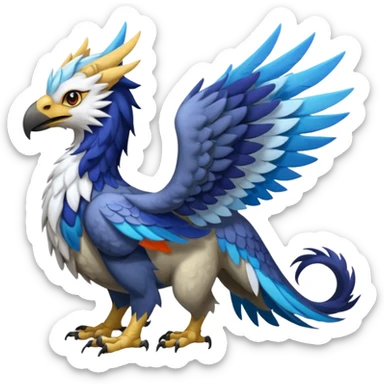 Chimera-Latios-Nargacuga-Silvally-Gryphon-Griffin-Griffon-Hippogriff-fusion-hybrid-animal-creature  with long ears  sticker