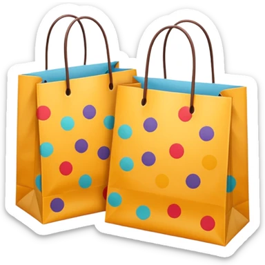 2 aesthetic shopping bag with pattern sticker
