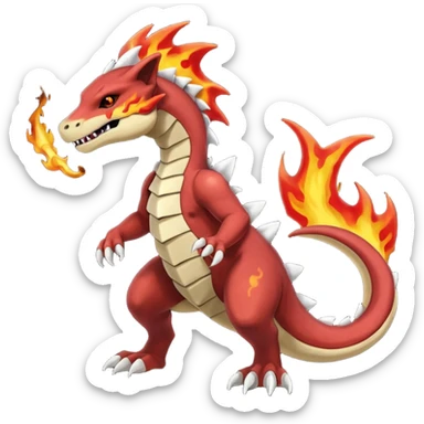 Black and magmatic Marowak-Cubone-Salandit-Charmeleon-fusion (full body) sticker