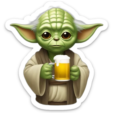 yoda bois un biere sticker