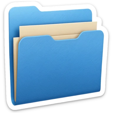 blue color file document sticker