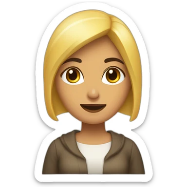 Chica morena con coleta que es profesora de religión haciendo un okey con el dedo sticker