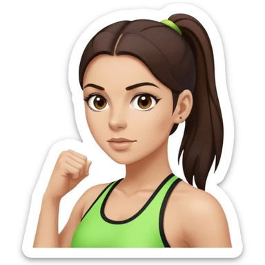 Sporty spice with dark brown hair in pony tail sticker