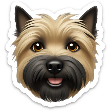Cairn terrier face black with tan accents sticker