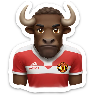 buffalo in a manchester united shir sticker
