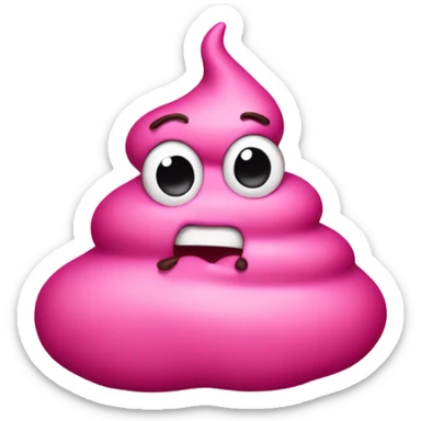 Pink poop sticker