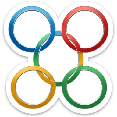 Logo delle olimpiadi, cinque cerchi posizionati tre sopra e due sotto senza sfondo sticker