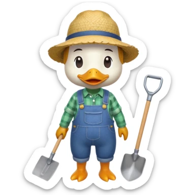 animal crossing character, the animal crossing duck farmer sticker