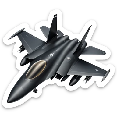 Black fighter jet with foward swept wings sticker
