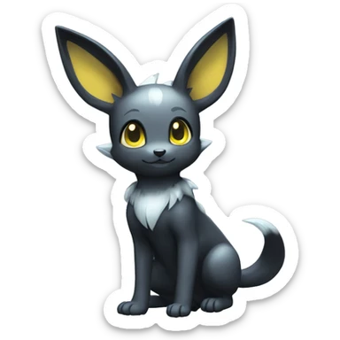 White Shiny Umbreon full body sticker