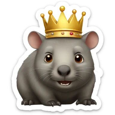 Wombat with big crown sticker