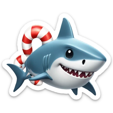 Shark with candycane sticker